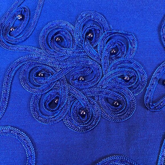 Karin Stevens VINTAGE 90's Blue Embroidered dress, looks like 2 piece size 10p - Picture 7 of 12